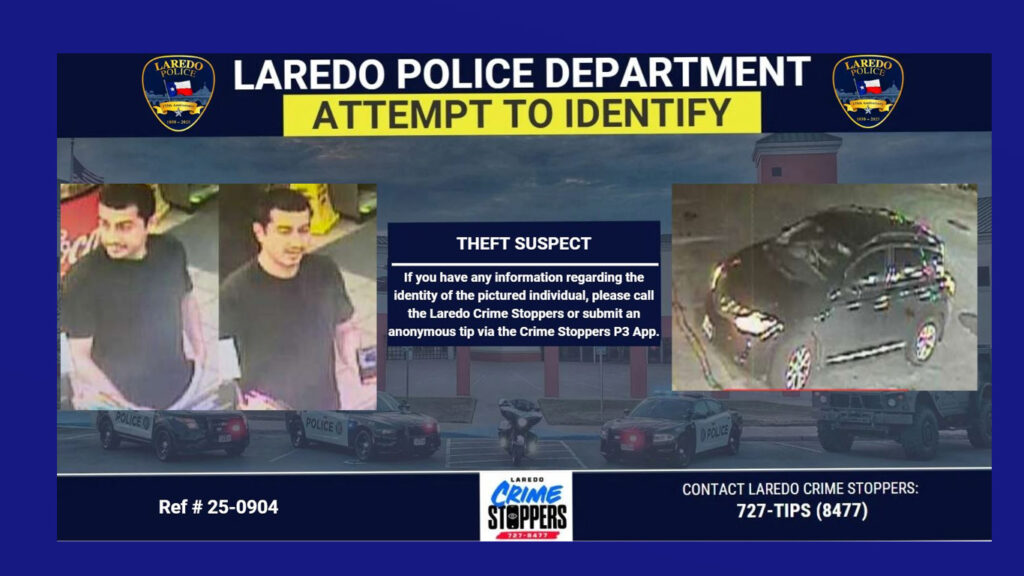Policía de Laredo solicita ayuda para identificar a sospechoso de robo