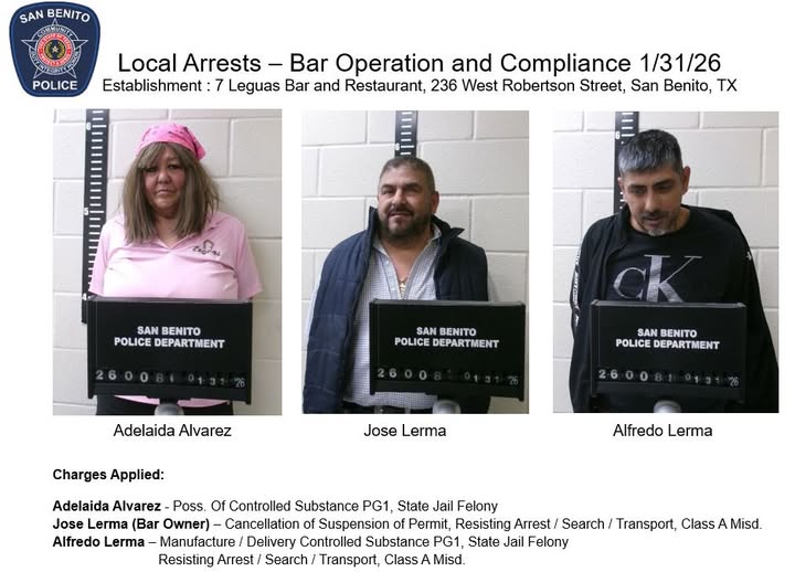 Detenidos en San Benito: Operativo Antidrogas en Bar 7 Leguas