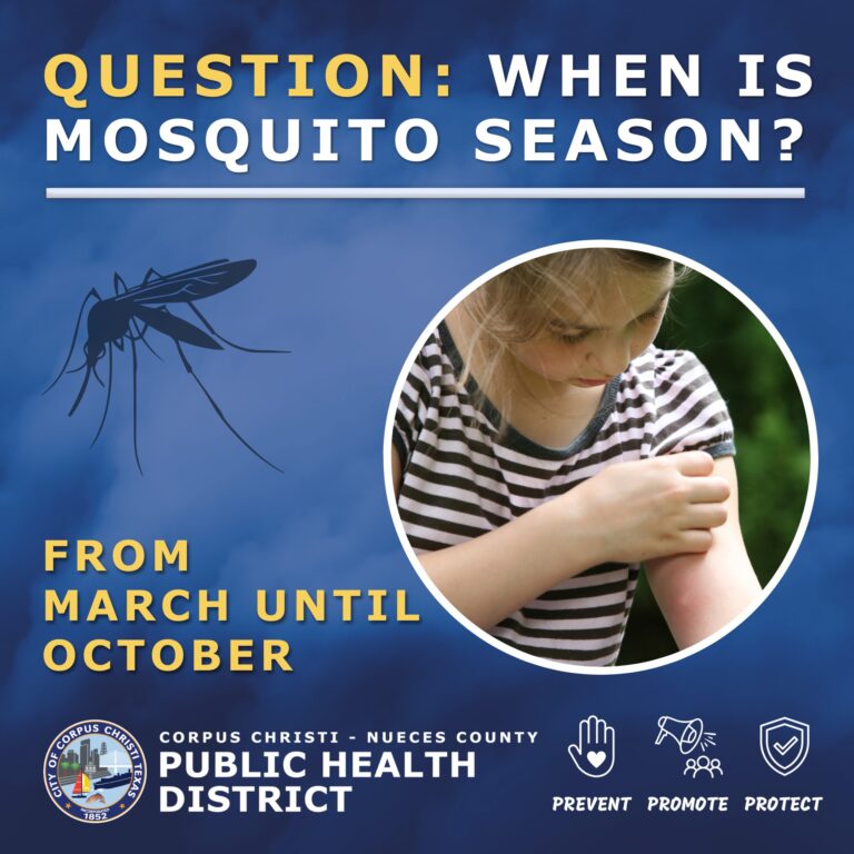 ¿Cuándo es la temporada de mosquitos en Corpus Christi?