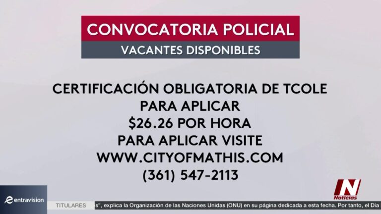Mathis Policía: Policía De Mathis Inicia Reclutamiento Para Nuevos Oficiales Ofreciendo Salario Competitivo