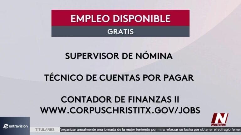 Empleo Corpus Christi: Nuevas Vacantes En El Departamento De Finanzas De Corpus Christi